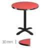 Horeca-Terrastafel-Rond-Met-Chroom-Rand-Werzalit-Rood-60-Cm