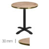 Horeca-Terrastafel-Rond-Met-Messing-Rand-Werzalit-Pony-60-Cm-A-8001