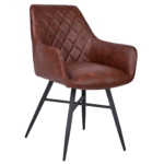 Horeca-Armstoel-Luxor-pu-Bruin