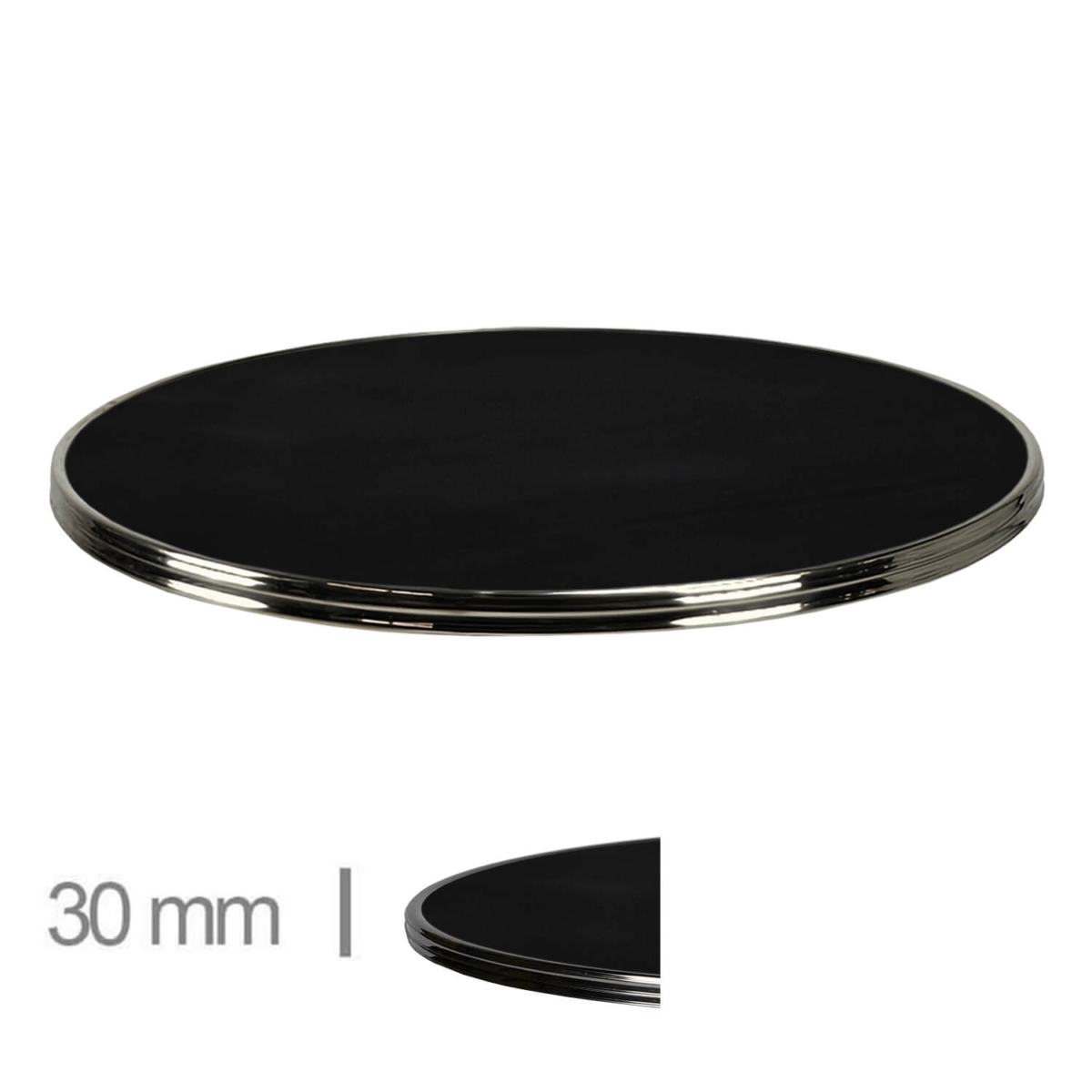 Horeca-Tafelblad-Rond-Met-Chroom-Rand-Werzalit-Zwart-3-Cm-Dik-111 Horeca-Tafelblad-Rond-Met-Chroom-Rand-Werzalit-Zwart-3-Cm-Dik-111