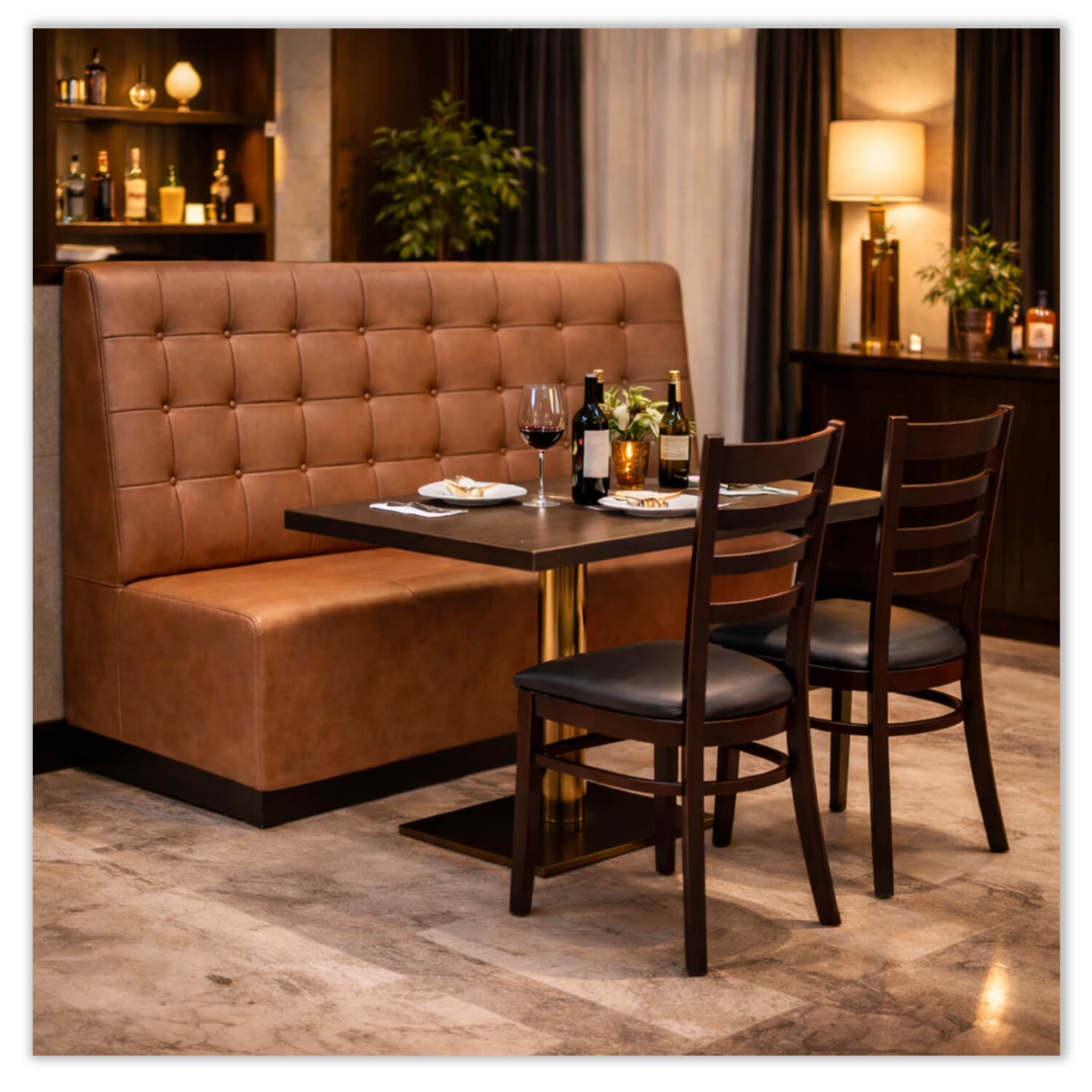 Horeca-Eetbank-ECO-LUNA-Ary-Cognac-Kunstleer