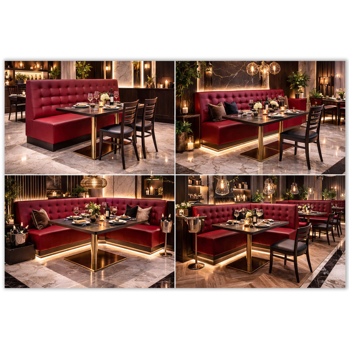 Horeca-Eetbank-ECO-LUNA-Bordeaux-Kunstleer-sets