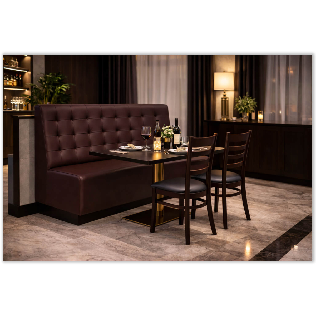 Horeca-Eetbank-ECO-LUNA-Bruin-Kunstleer