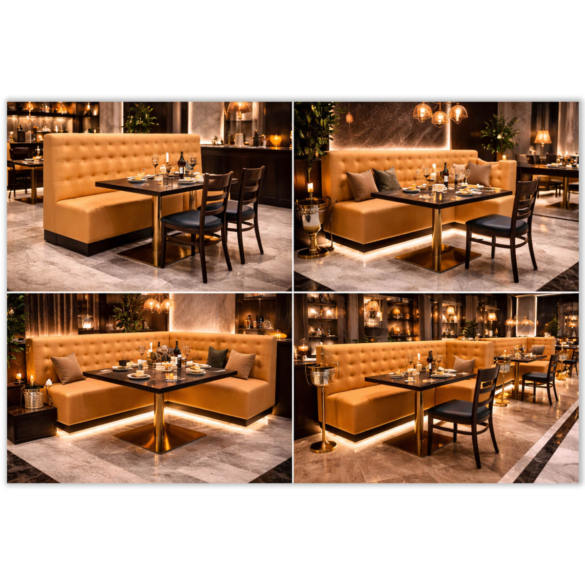 Horeca Sitzbank - ECO LUNA - Coffee Kunstleder – Bild 3