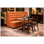 Horeca-Eetbank-ECO-LUNA-Oranje-Kunstleer