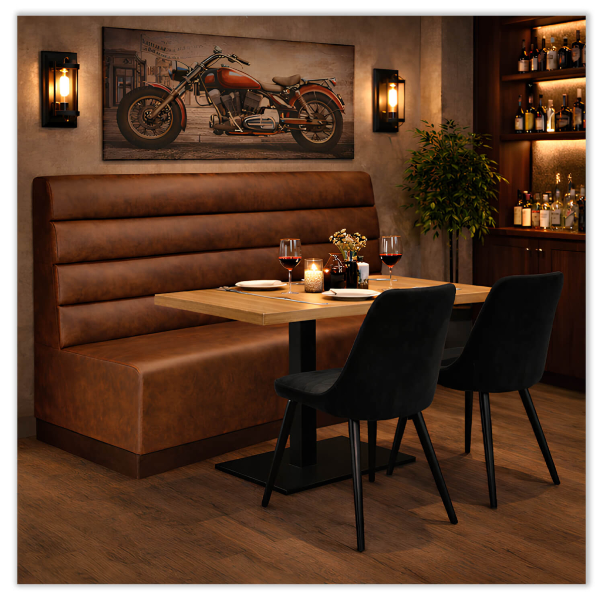 Horeca-Eetbank-Ibiza-Cognac-Microvezel