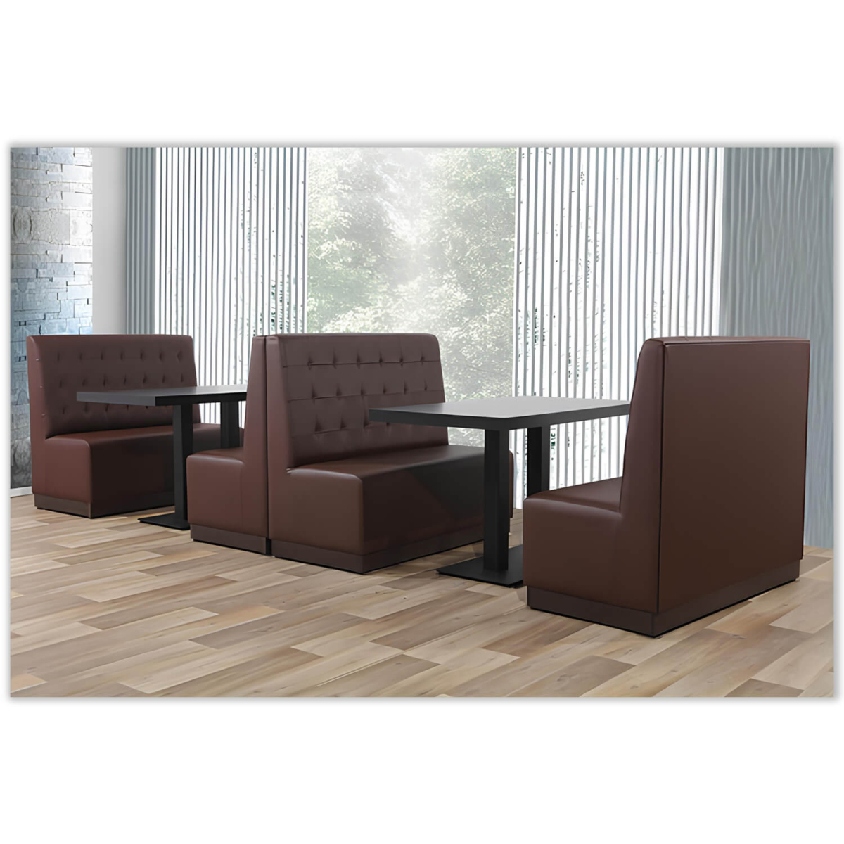 Horeca-Eetbank-Luna-120-cm-Kunstleer-Bruin-Model-1