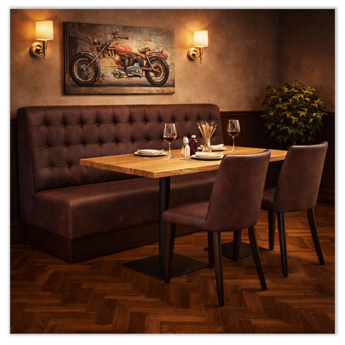 Horeca-Eetbank-NAPOLI-Bruin-Microvezel