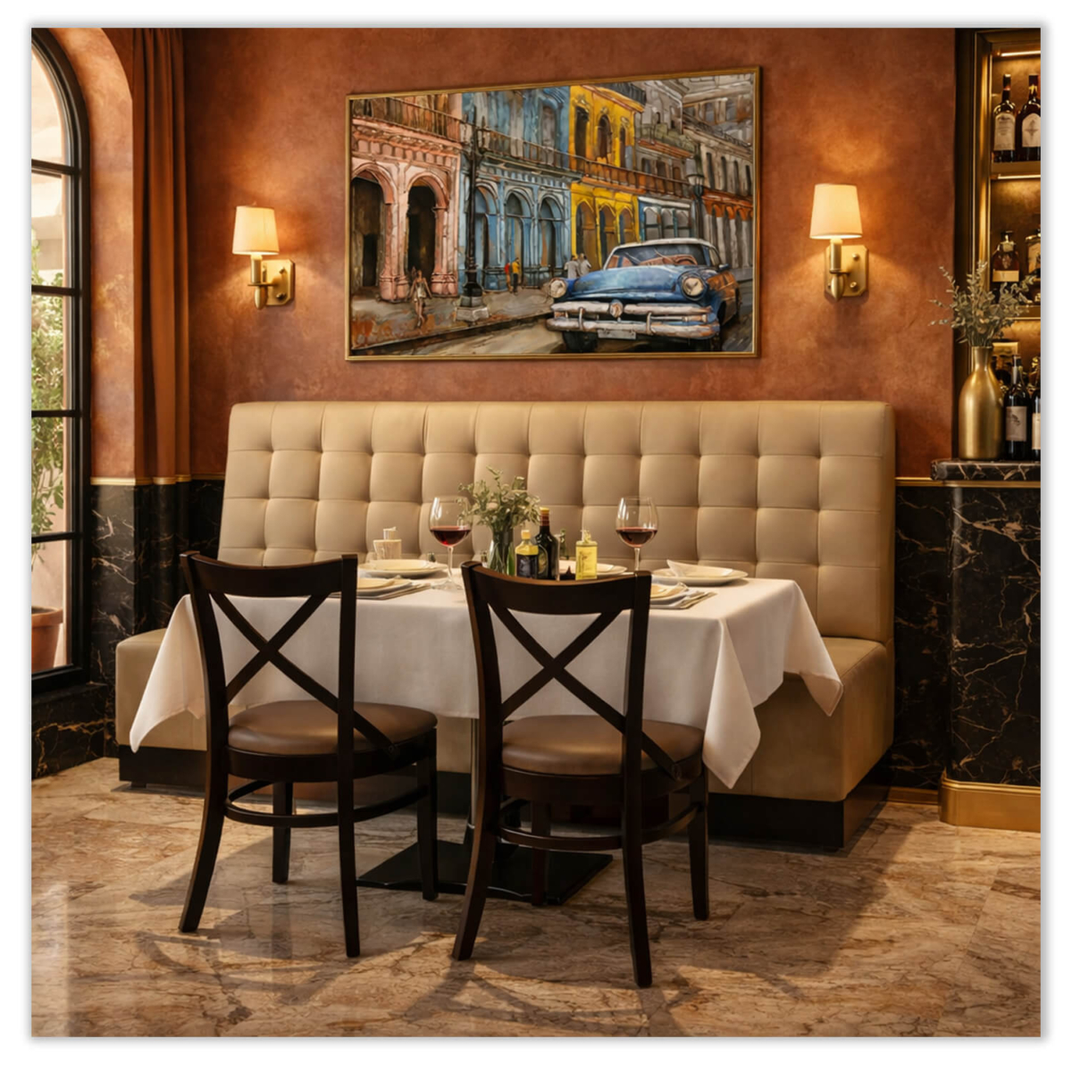 Horeca-Eetbank-NAPOLI-Taupe-Kunstleer-set-1