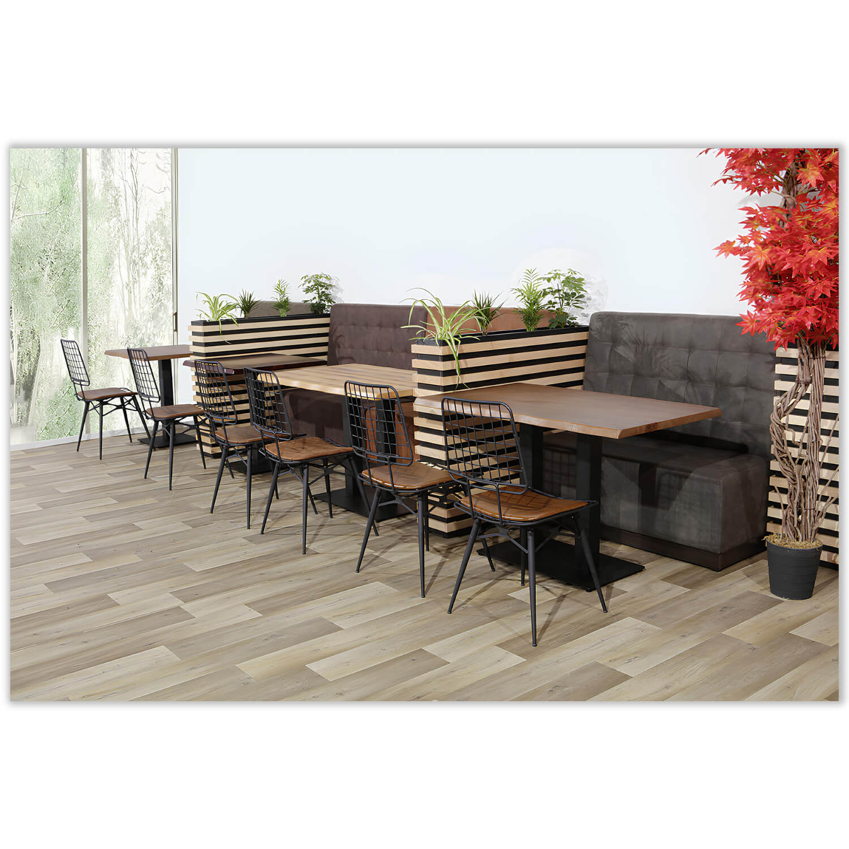 Horeca-Eetbank-Napoli-120-cm-Vintage-Microvezel-Olijf-Model-5