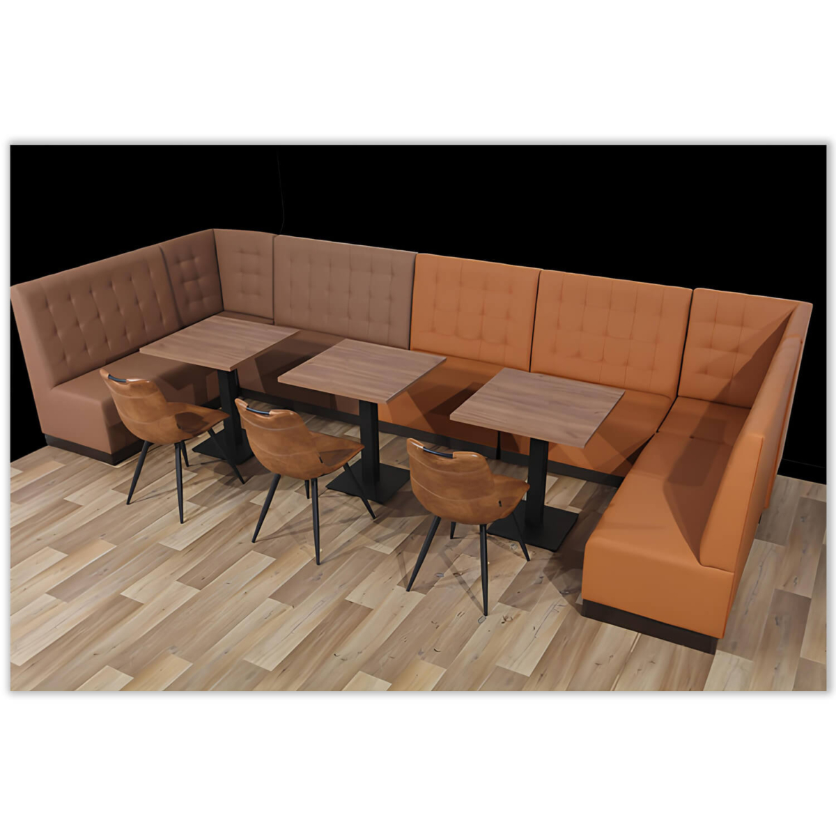 Horeca-Eetbank-Napoli-Kunstleer-Camel-Model-1