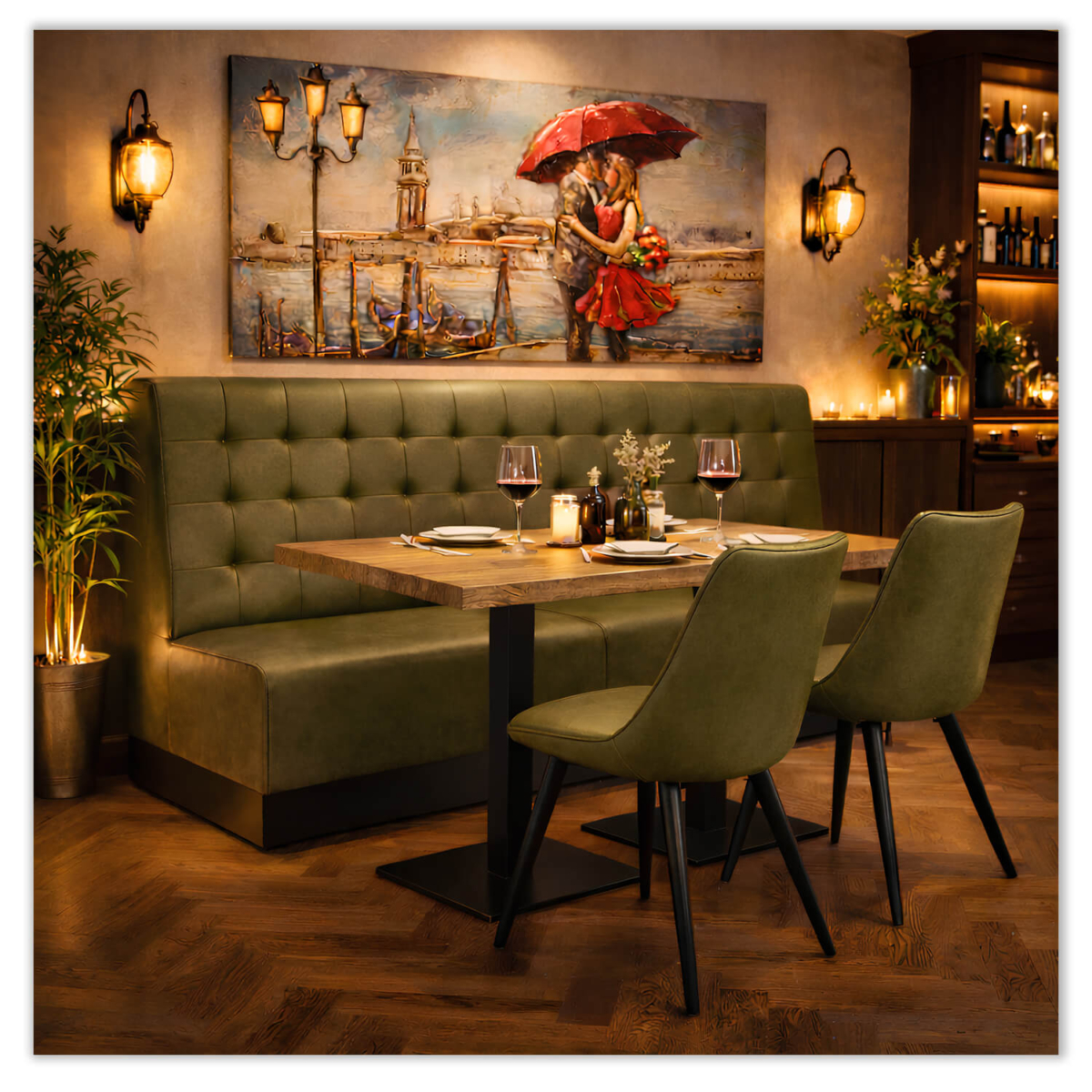 Horeca-Eetbank-Napoli-Olijf-Microvezel