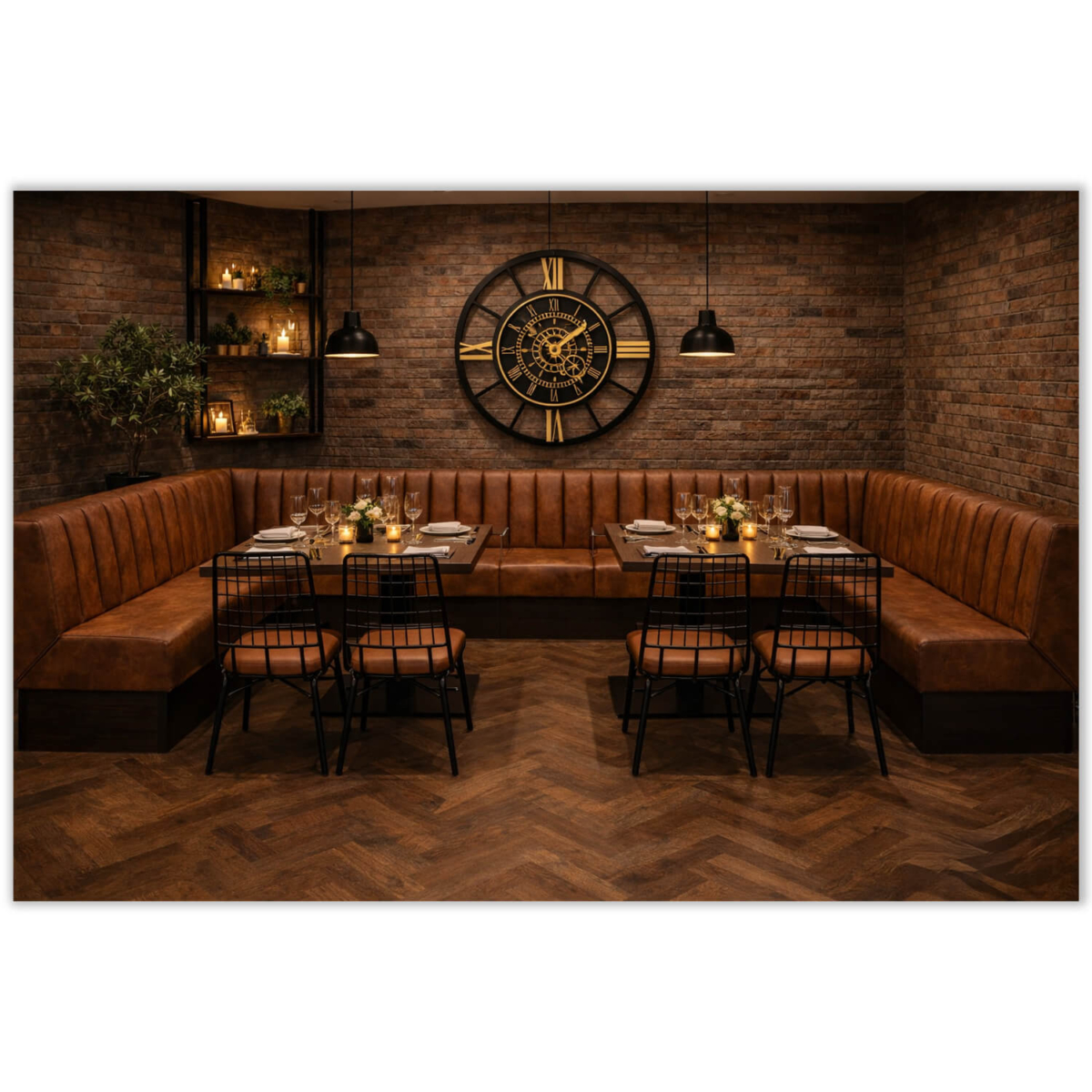 Horeca Eetbank - SAFRAN - Cognac Vintage Microvezel - Afbeelding 3