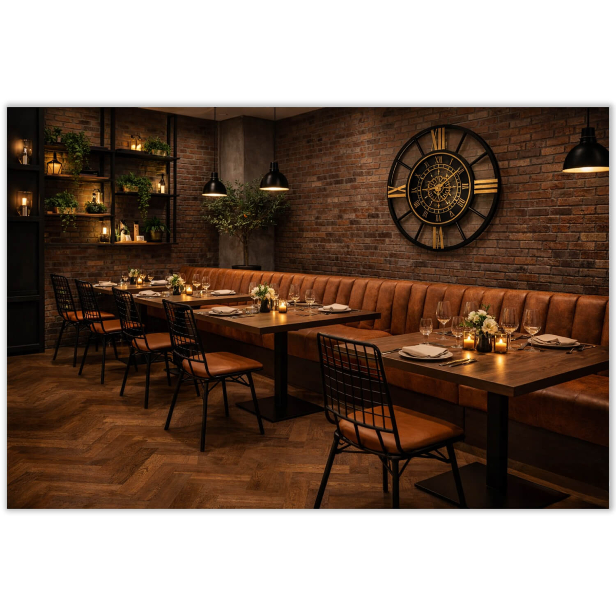 Horeca Eetbank - SAFRAN - Cognac Vintage Microvezel - Afbeelding 4