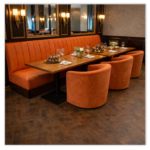 Horeca-Eetbank-SAFRAN-Oranje-Kunstleer