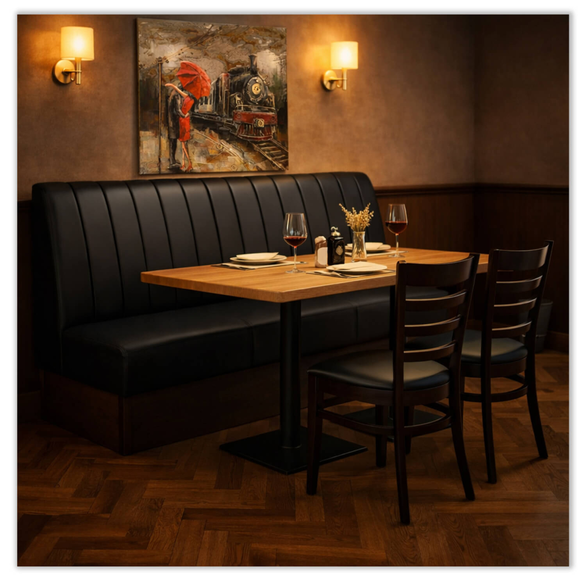 Horeca-Eetbank-SAFRAN-Zwart-Kunstleer-Set-1