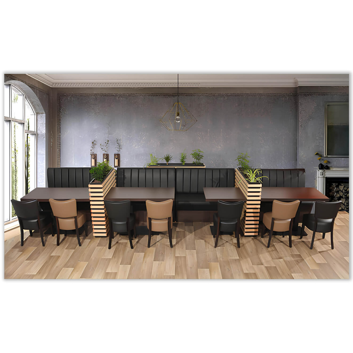 Horeca-Eetbank-Safran-Zwart-Model-9