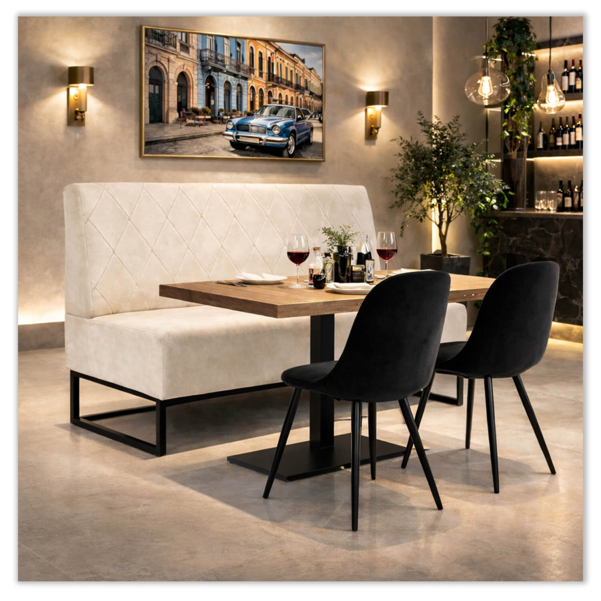 Horeca Eetbank-TROJE-Creme-Microvezel (2)