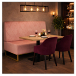 Horeca-Eetbank-TROJE-Roze-VelvetFluweel