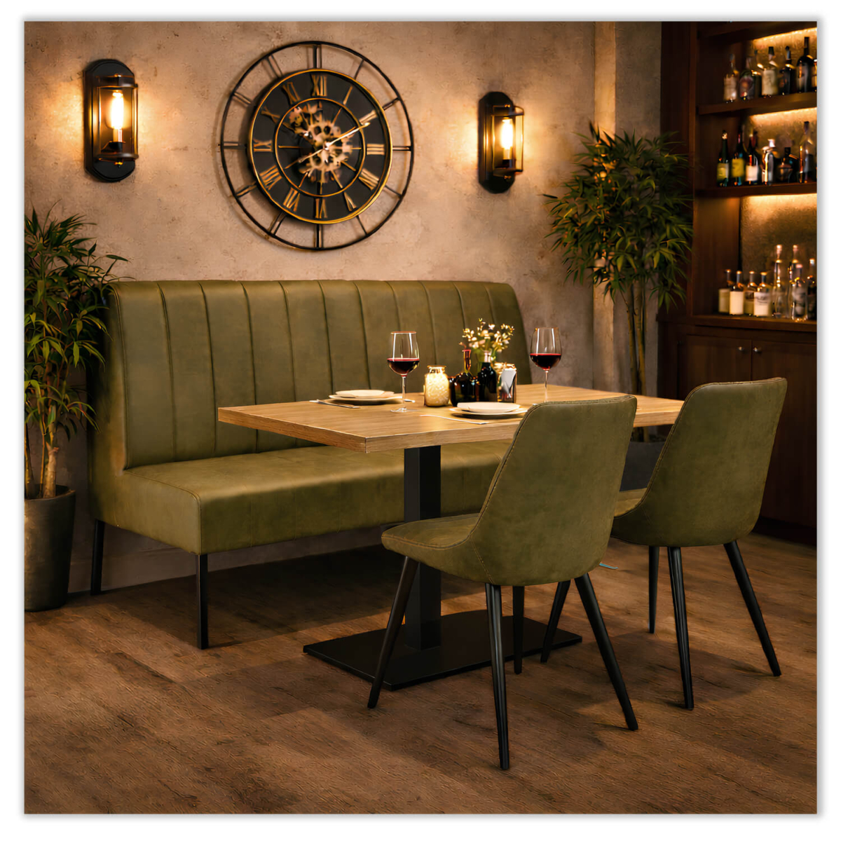 Horeca-Eetbank-Themis-Olijf-Microvezel