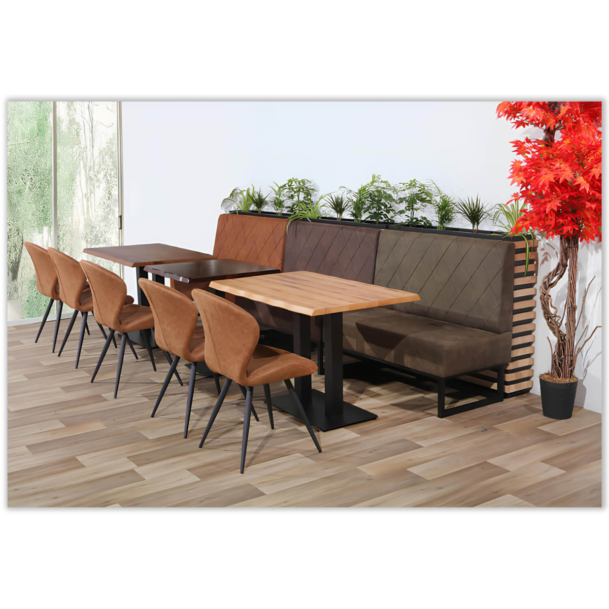 Horeca-Eetbank-Troje-Vintage-Microvezel-Cognac-Model-4
