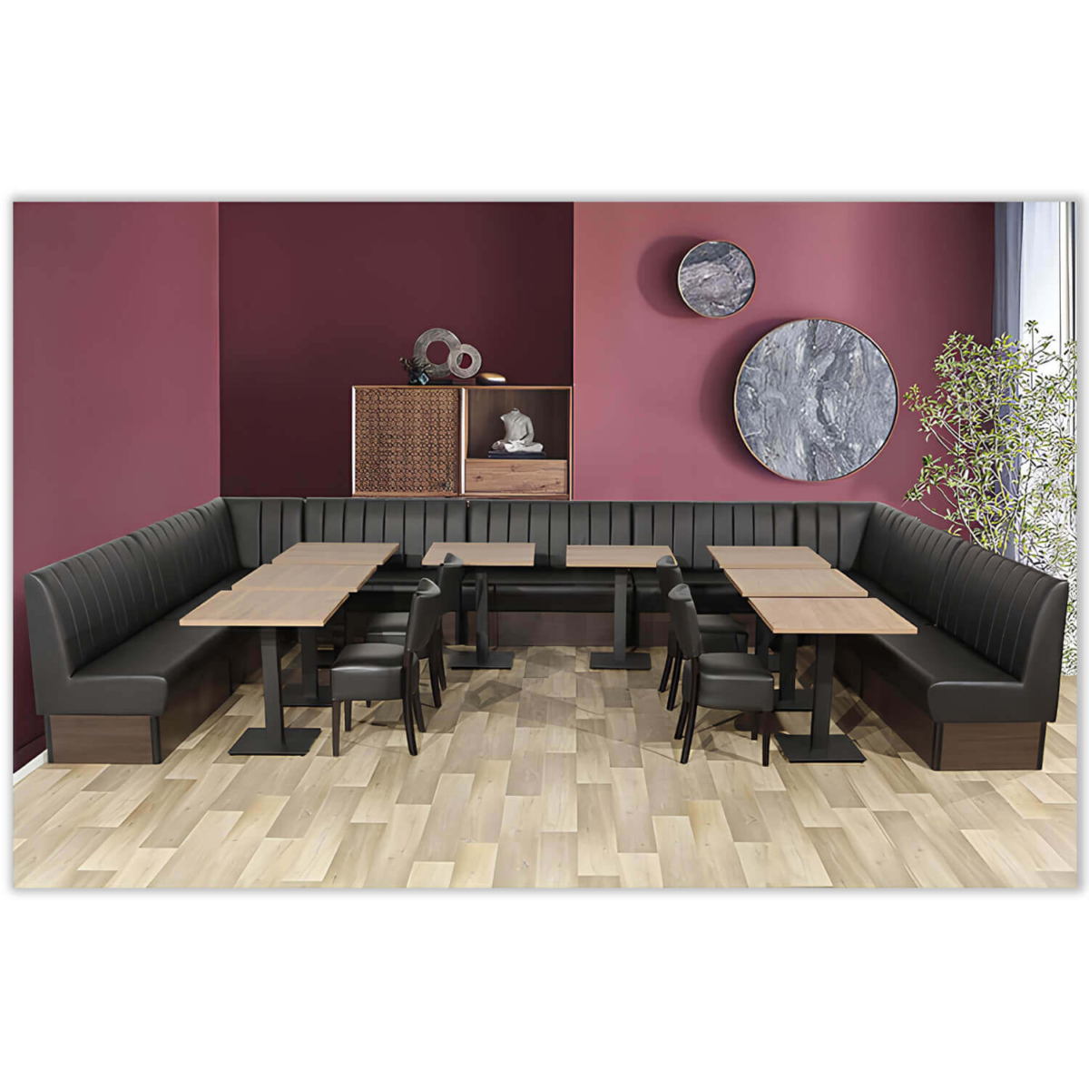 Horeca Essbank - SAFRAN - Schwarzes Kunstleder – Bild 17