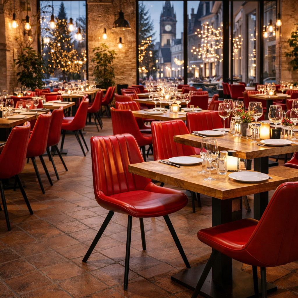 Horeca-Stoel-HERCULES-Bordeuax-Kunstleer Horeca-Stoel-HERCULES-Bordeuax-Kunstleer