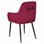 Horeca-Armstoel- LUXOR-Bordeaux-Velvet-Fluweel