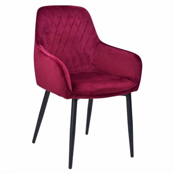 Horeca-Armstoel-LUXOR-Bordeaux-Velvet-Fluweel