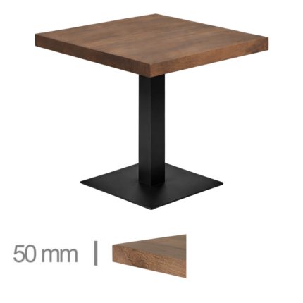 Horeca-Mangohout-Tafel-Met-Onderstel-70×70cm-1