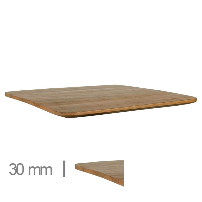 Horeca Mangohout Tafelblad - 3 cm Dik - 70x70 - Mango Compact Nature