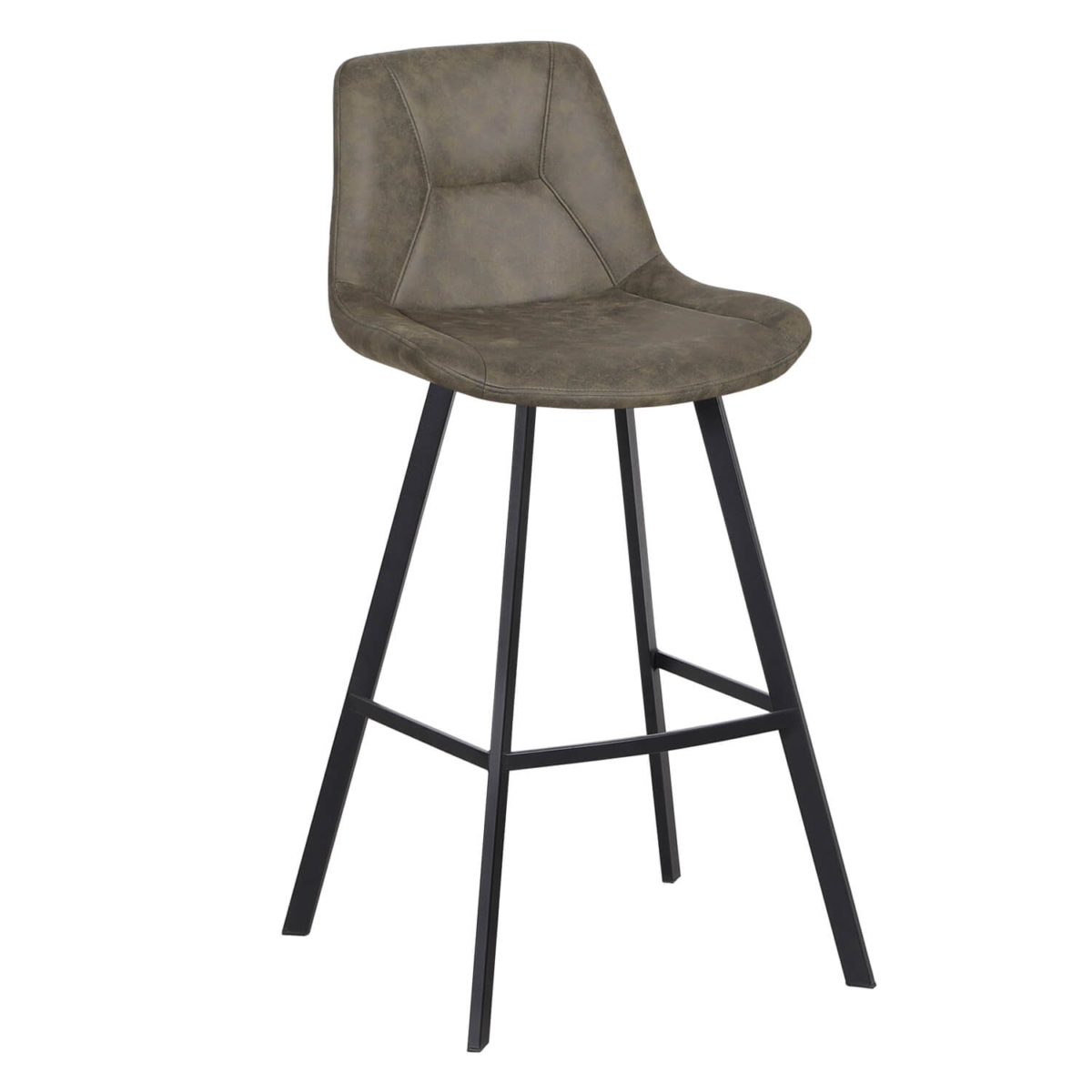 Horeca-Metalen-Barstoel-LUCIANO-Olijf-Microvezel Horeca-Metalen-Barstoel-LUCIANO-Olijf-Microvezel