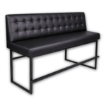 Horeca-Bar-Eetbank-Alaska-Kunstleer-Zwart-200-cm