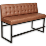 Horeca-Eetbank-ALASKA-Cognac-Kunstleer-150cm