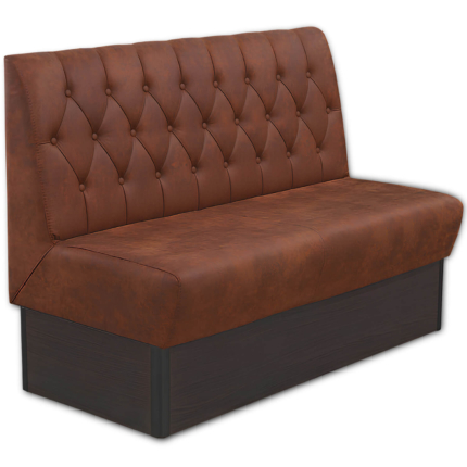 Horeca-Eetbank-CAPITON-Cognac-Microvezel-Met-Gognac-Knopen-140