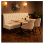 Horeca-Eetbank-SAFRAN-Creme-Stof-set