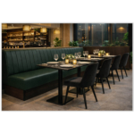Horeca-Eetbank-SAFRAN-Donker-Groen-Kunstleer-set