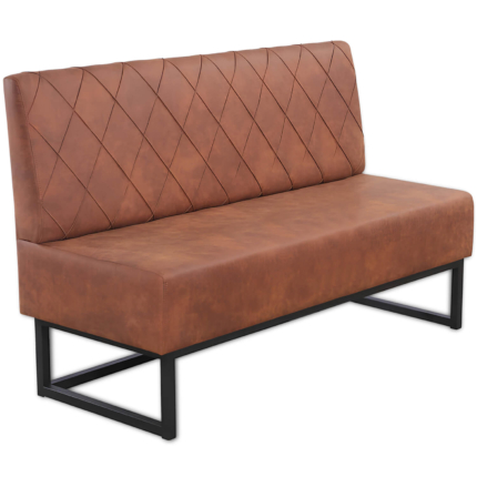 Horeca-Eetbank-Troje-Vintage-Microvezel-Cognac-150-cm