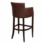 Horeca Houten Bar Armstoel - OMEGA - Bruin Kunstleer - Afbeelding 2