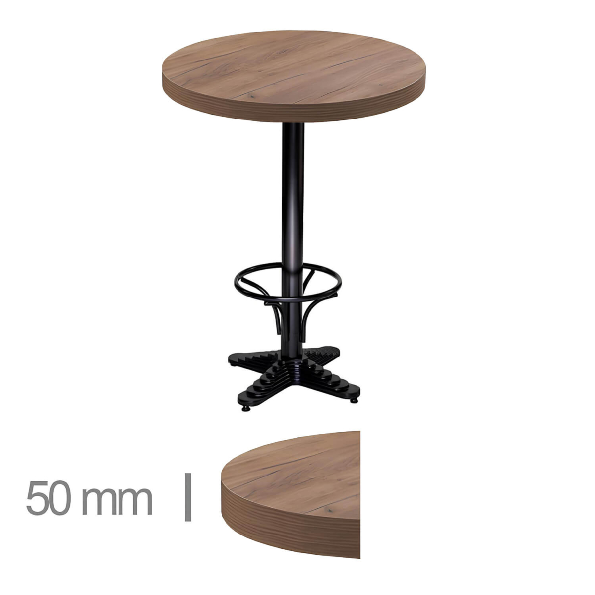 Horeca Ronde Statafel Met Onderstel - DUBLIN K4 - Ø60 - Hoogte 110 cm - Afbeelding 1
