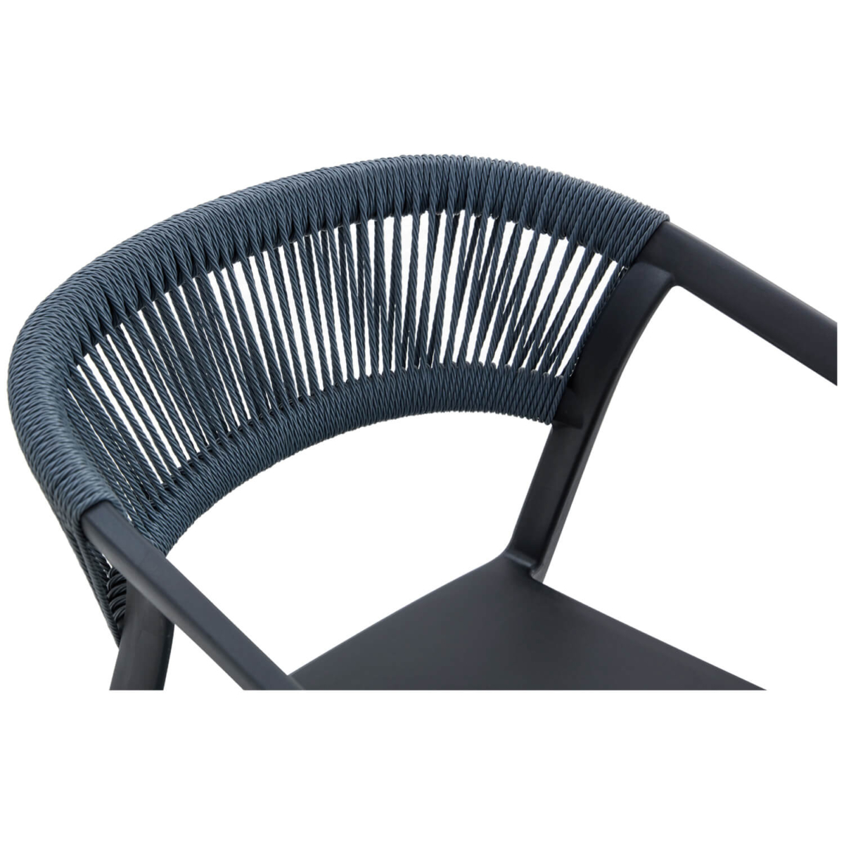Terrasstoel CECILE - Armleuning - Stapelbaar - Zwart Kunststof/Touw - Afbeelding 7