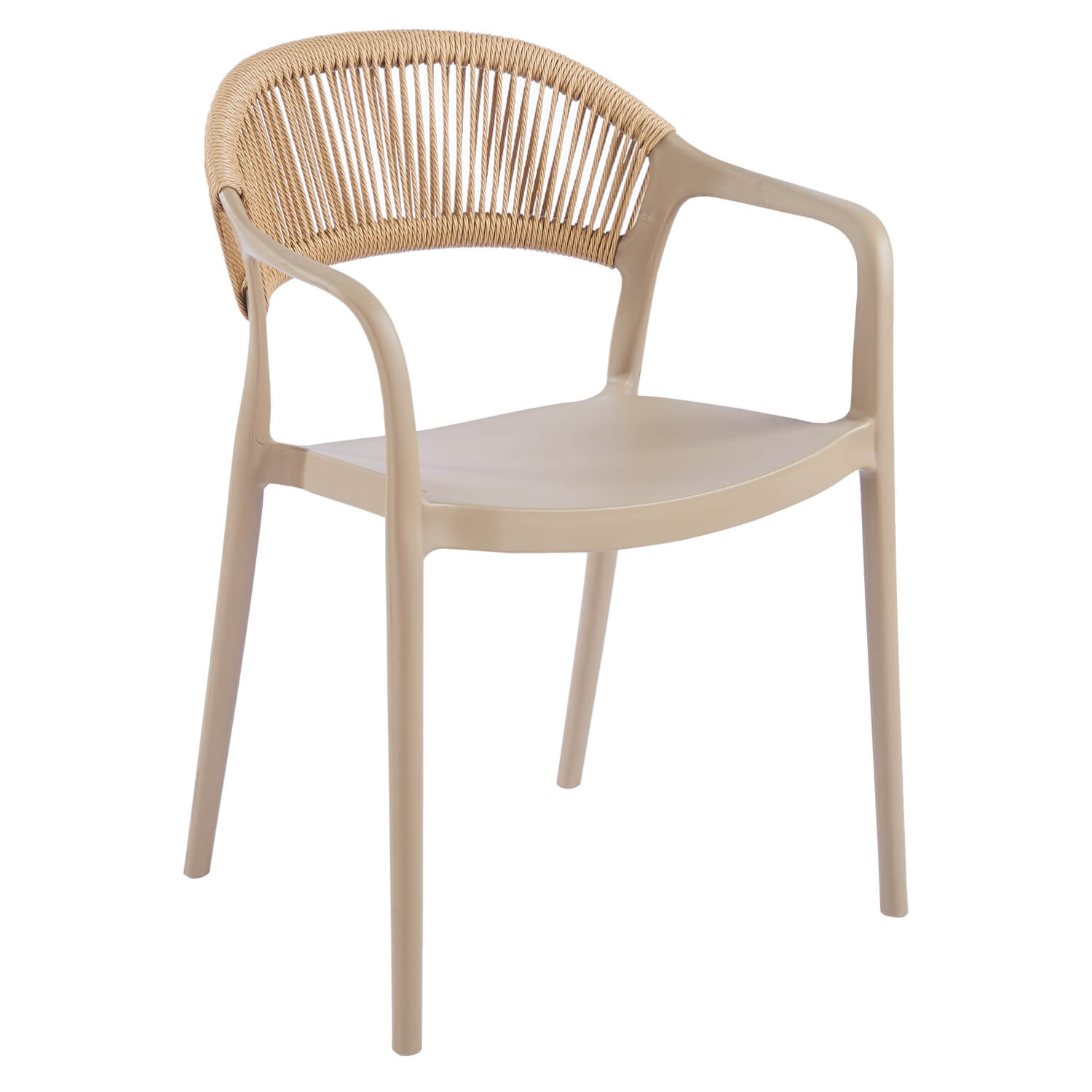 Terrasstoel-SIRENE-Armleuning-Stapelbaar-Naturel-Kunststof-Touw