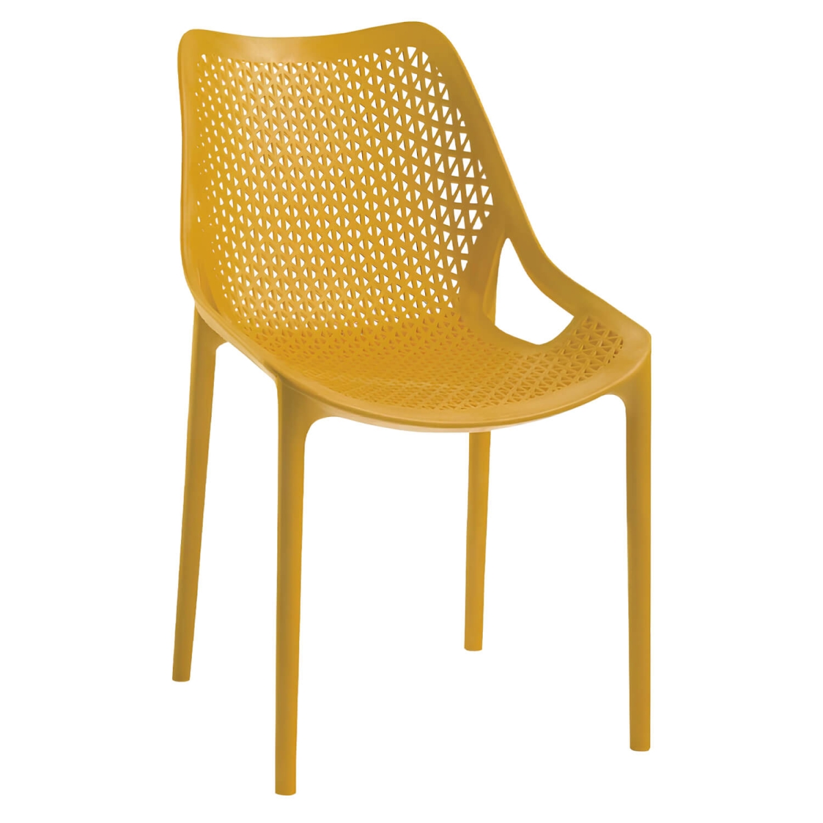 Terrasstoel-AERO-Armleuning-Stapelbaar-Mosterd-Kunststof
