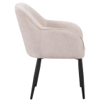 Chaise de Restaurant Avec Accoudoirs - ARTES - Tissu Crème – Image 2