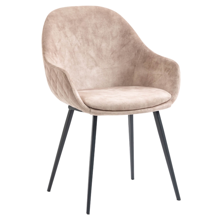 Horeca-Armstoel-CAMILLE-Beige-Velvet-Fluweel