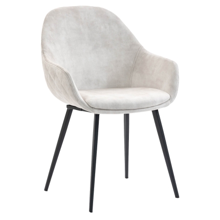 Horeca-Armstoel-CAMILLE-Creme-Velvet-Fluweel