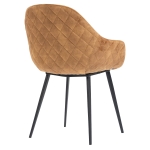 Chaise de Restaurant Avec Accoudoirs - CAMILLE - Velours Or – Image 4