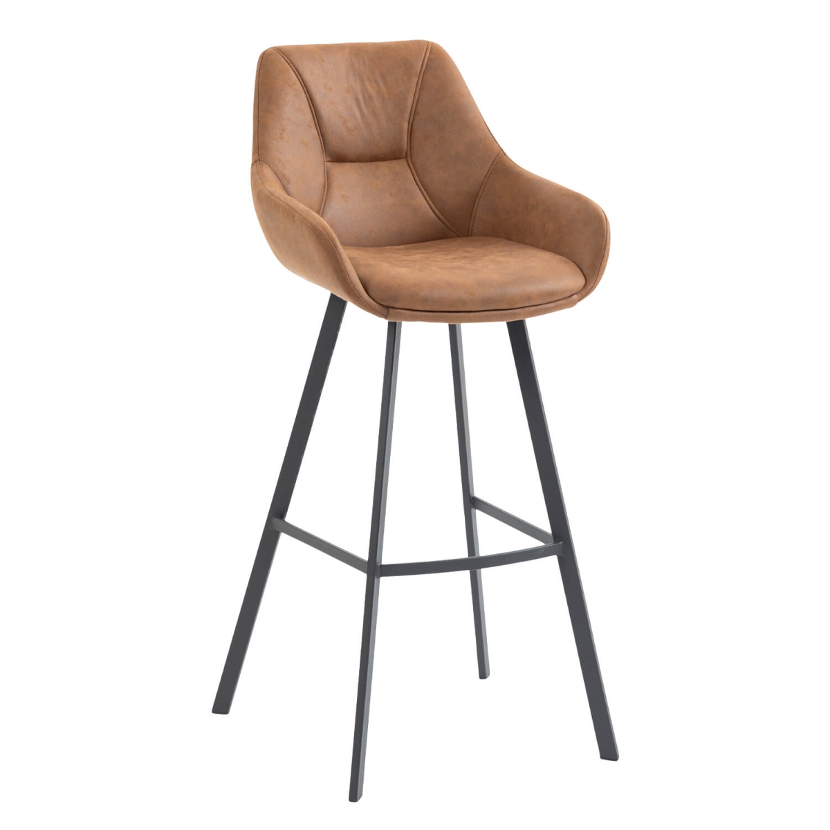 Horeca-Metalen-Bar-Armstoel-BIAS-Cognac-Microvezel Horeca-Metalen-Bar-Armstoel-BIAS-Cognac-Microvezel