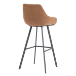 Chaise de Bar en Métal Avec Accoudoirs Pour Restaurant - BIAS - Microfibre Cognac – Image 4