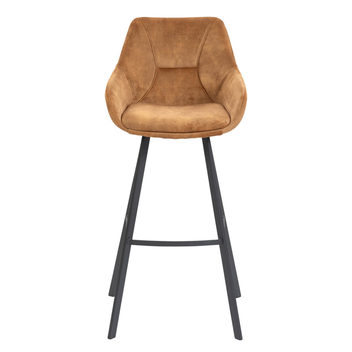 Chaise de Bar en Métal Avec Accoudoirs Pour Restaurant - BIAS - Velours Gold – Image 2